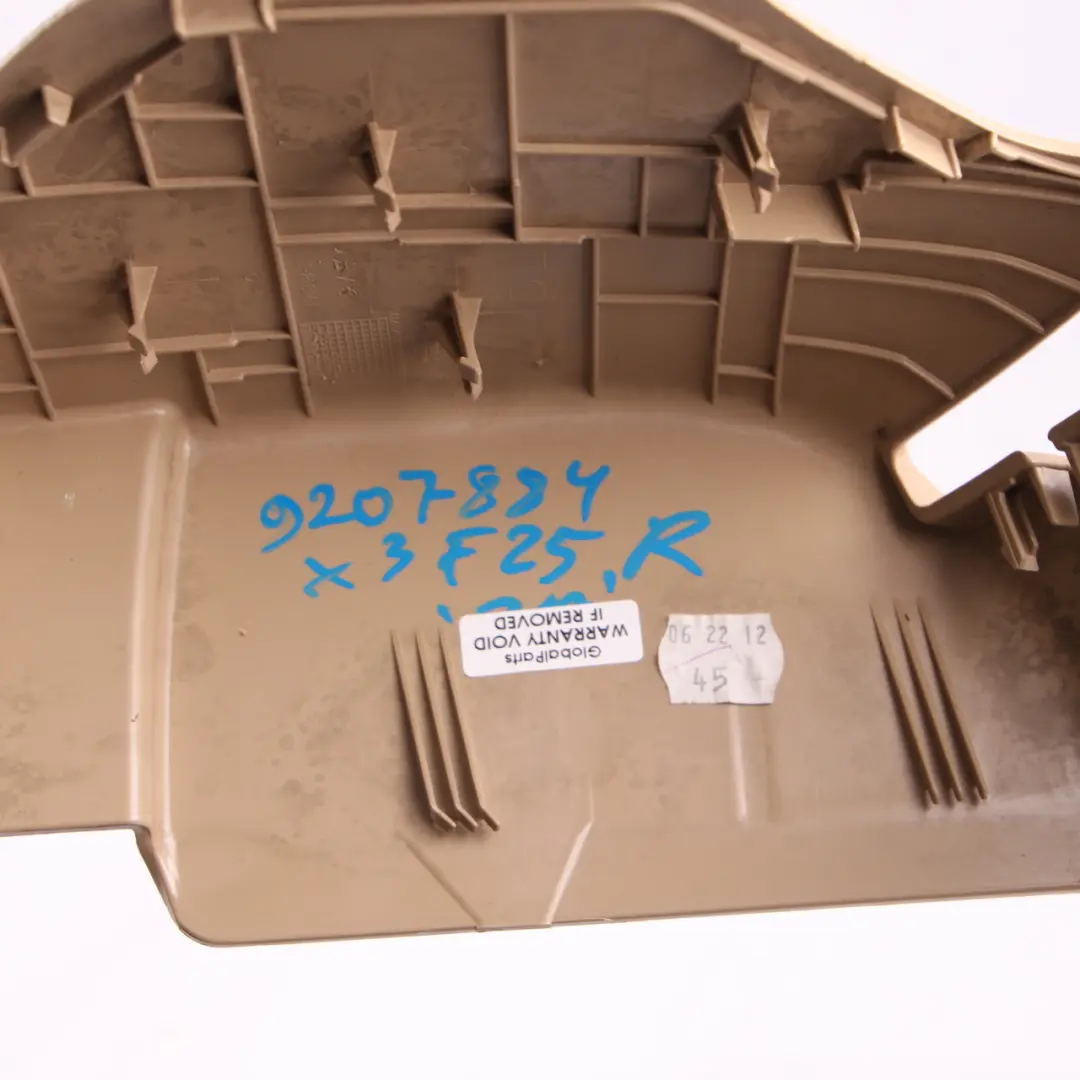BMW X3 F25 Cubierta Moldura Cinturón Seguridad Trasero Beige Derecho 9175124 - SKU 9207884 - Número de pieza 9207884