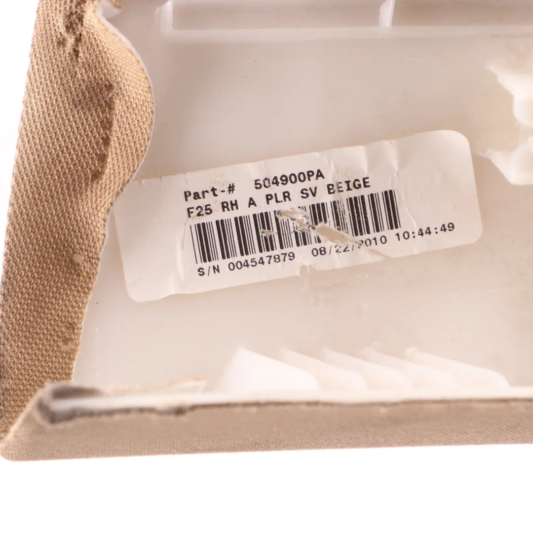 Pillar Cover Column Trim Panel Right O/S Beige to BMW X3 F25 A with Part number 9207966 BMW X3 F25 A Pillar Cover Column Trim Panel Right O/S Beige - SKU 9207966 - Part number 9207966