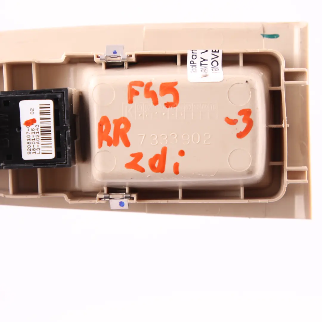 Switch Window Lifter BMW F45 Active Tourer Button Trim Rear Right Beige 7333902 to with Part number 9208107 Switch Window Lifter BMW F45 Active Tourer Button Trim Rear Right Beige 7333902 - SKU 9208107-3 - Part number 9208107
