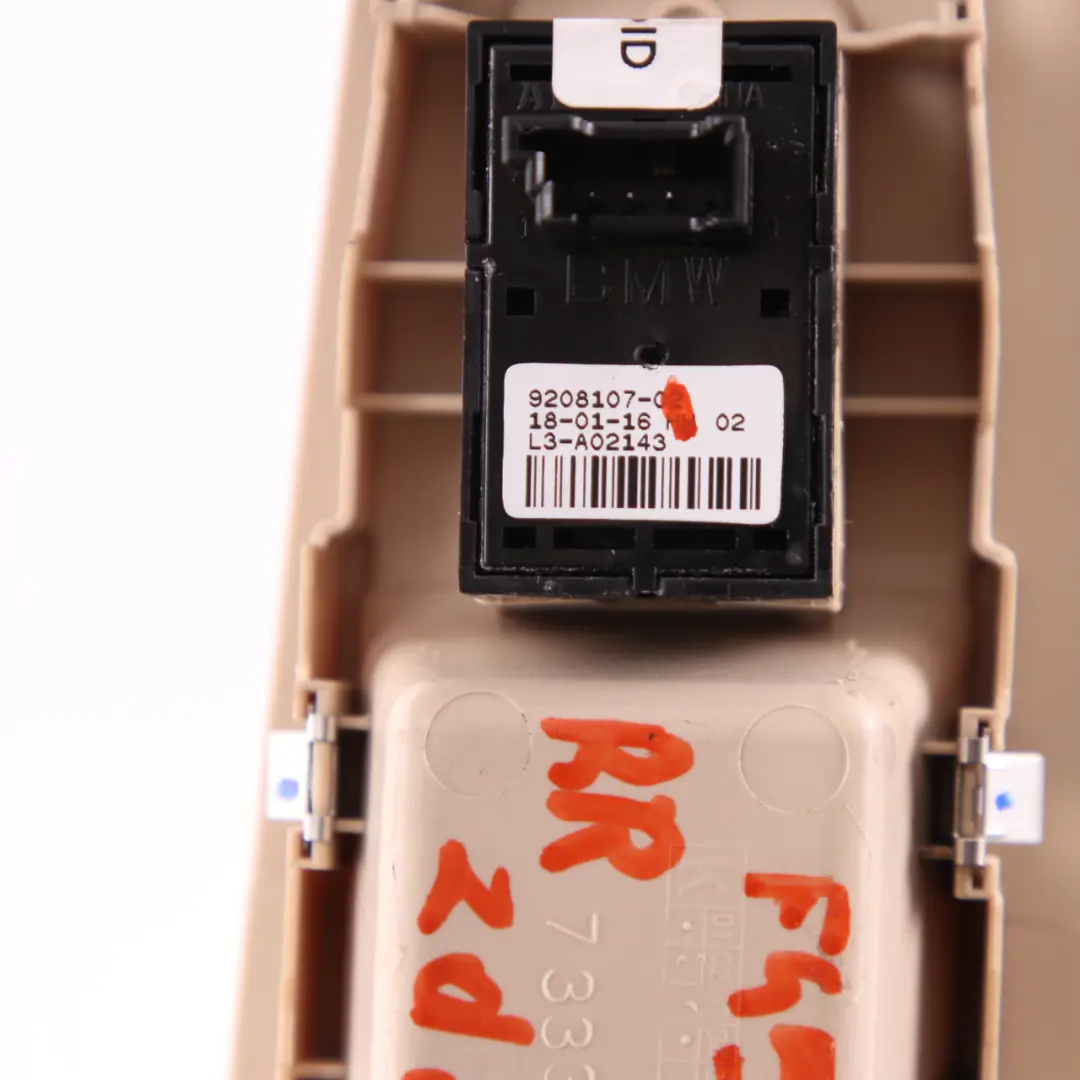  Switch Window Lifter BMW F45 Active Tourer Button Trim Rear Right Beige 7333902 - SKU 9208107-3 - Part number 9208107