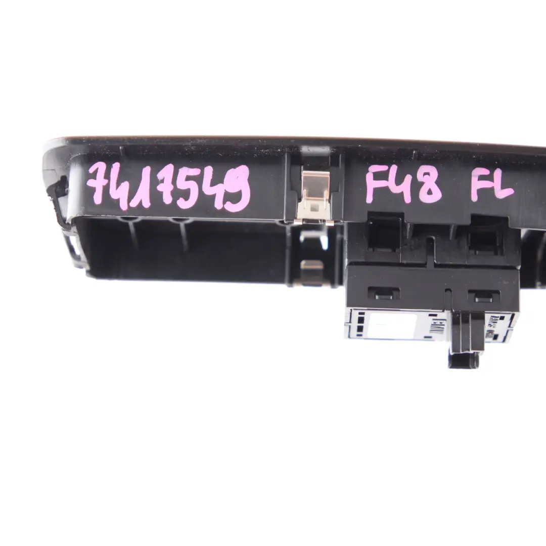 Elevalunas Panel Interruptor Botón Negro Lado Pasajero para BMW X1 F48 con número de pieza 9208107 BMW X1 F48 Elevalunas Panel Interruptor Botón Negro Lado Pasajero - SKU 9208107-4 - Número de pieza 9208107