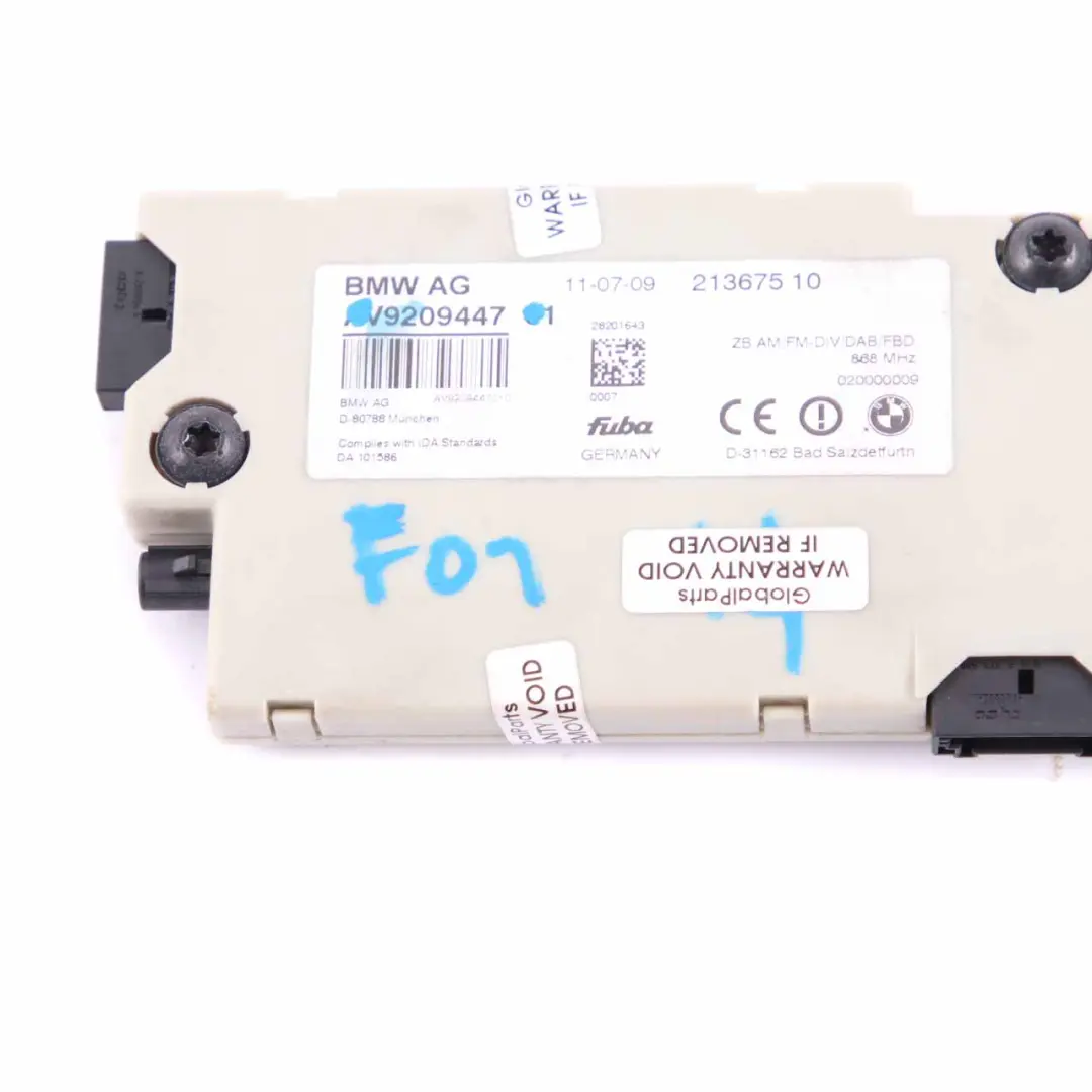 Antenna Amplifier BMW F01 Aeral Diversity 868 MHZ Control Unit FM DAB to with Part number 9209447 Antenna Amplifier BMW F01 Aeral Diversity 868 MHZ Control Unit FM DAB - SKU 9209447 - Part number 9209447
