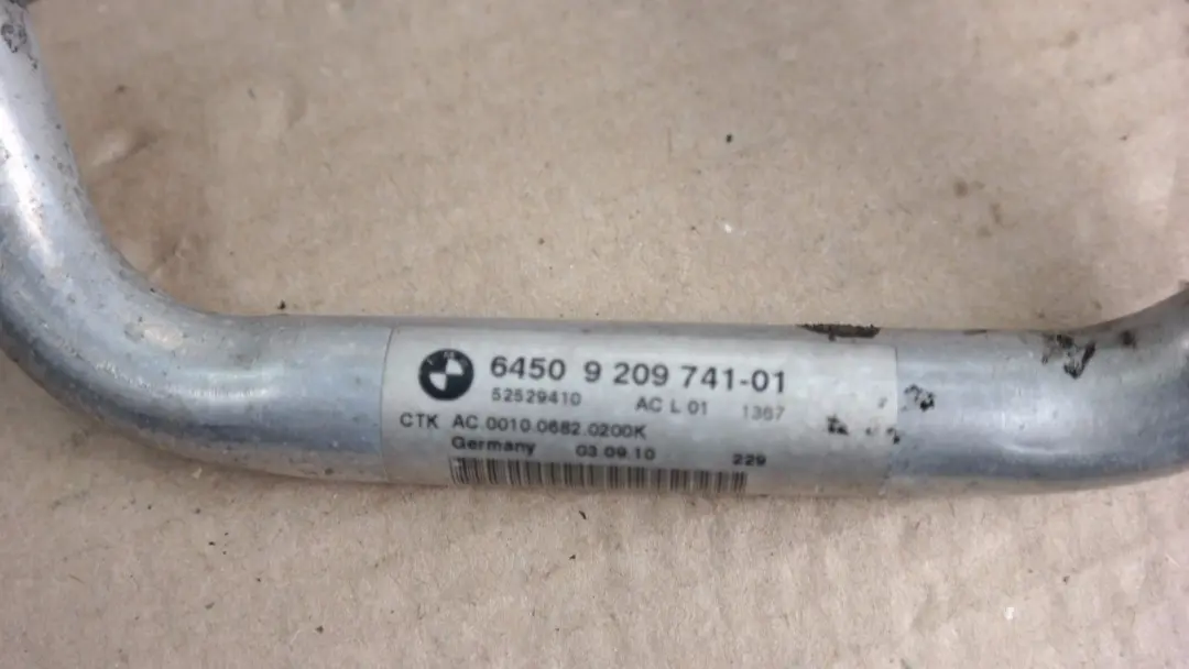 TUYAU D'ASPIRATION ÉVAPORATEUR-COMPRESSEUR DIESEL N47 pour BMW E81 E87N à propos du numéro de pièce 64509209741 BMW E81 E87N TUYAU D'ASPIRATION ÉVAPORATEUR-COMPRESSEUR DIESEL N47 - SKU 9209741 - Numéro de pièce 64509209741