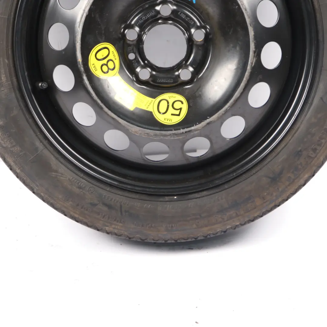 Spare Wheel Volvo S60 V70 S80 Compact Wheel Steel R17 Continental 125/80 to with Part number 9209872 Spare Wheel Volvo S60 V70 S80 Compact Wheel Steel R17 Continental 125/80 - SKU 9209872 - Part number 9209872