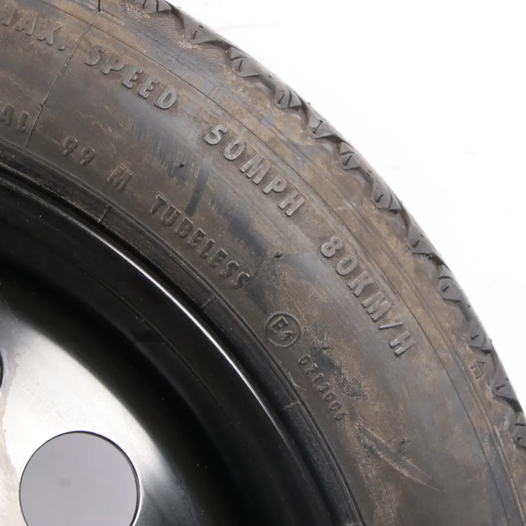 Spare Wheel Volvo S60 V70 S80 Compact Wheel Steel R17 Continental 125/80 to with Part number 9209872 Spare Wheel Volvo S60 V70 S80 Compact Wheel Steel R17 Continental 125/80 - SKU 9209872 - Part number 9209872