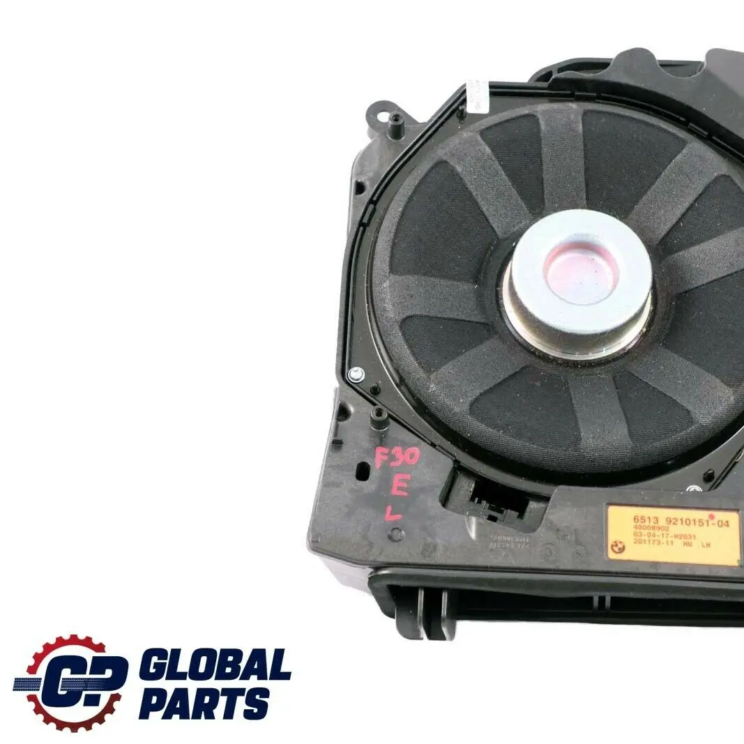 Altavoz central de graves Harman Kardon Izquierdo para BMW F30 F31 F32 con número de pieza 9210151 BMW F30 F31 F32 Altavoz central de graves Harman Kardon Izquierdo - SKU 9210151-1 - Número de pieza 9210151