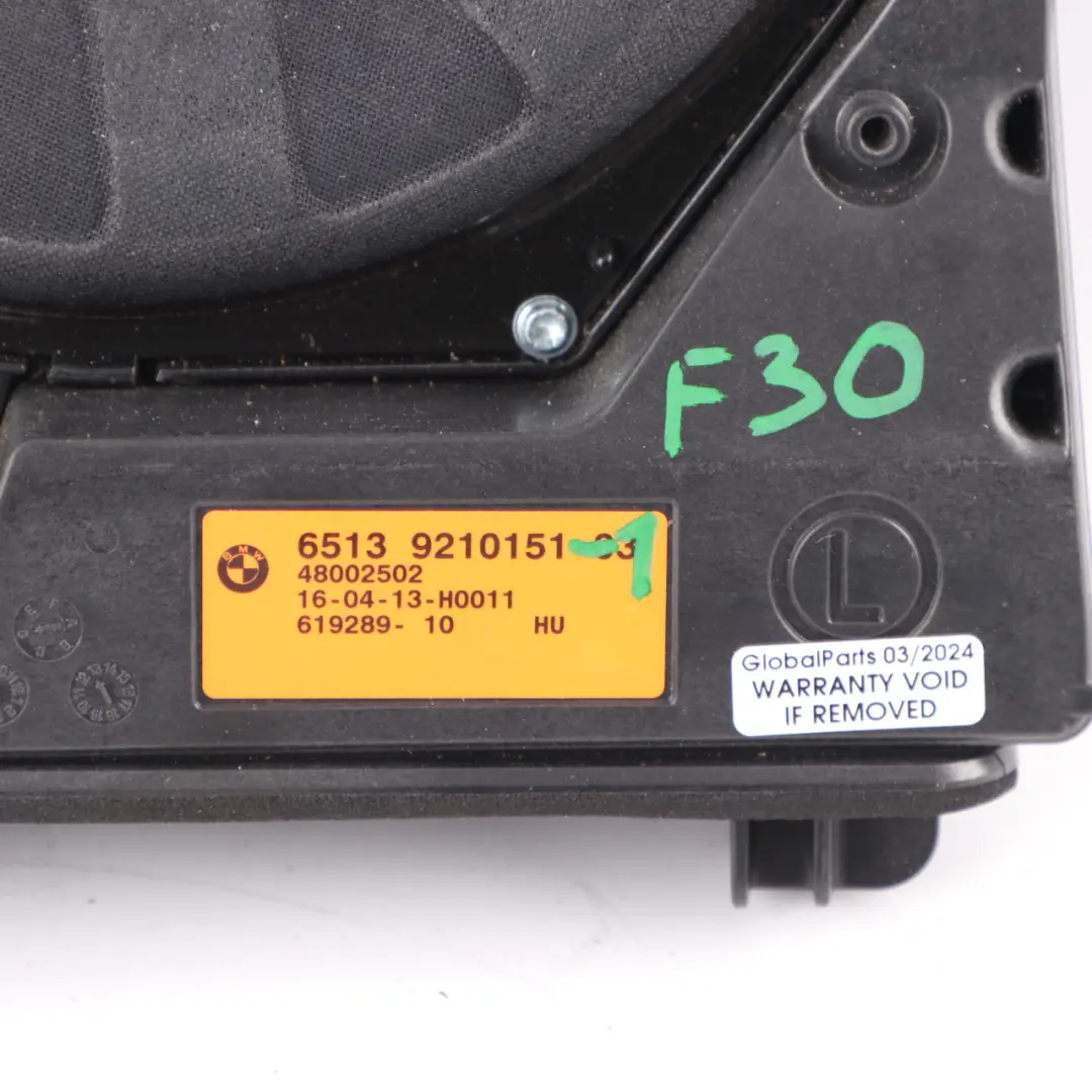 Altoparlante centrale dei bassi Harman Kardon Sinistro per BMW F30 F31 F32 con numero di parte 9210151 BMW F30 F31 F32 Altoparlante centrale dei bassi Harman Kardon Sinistro - SKU 9210151-1 - Numero di parte 9210151