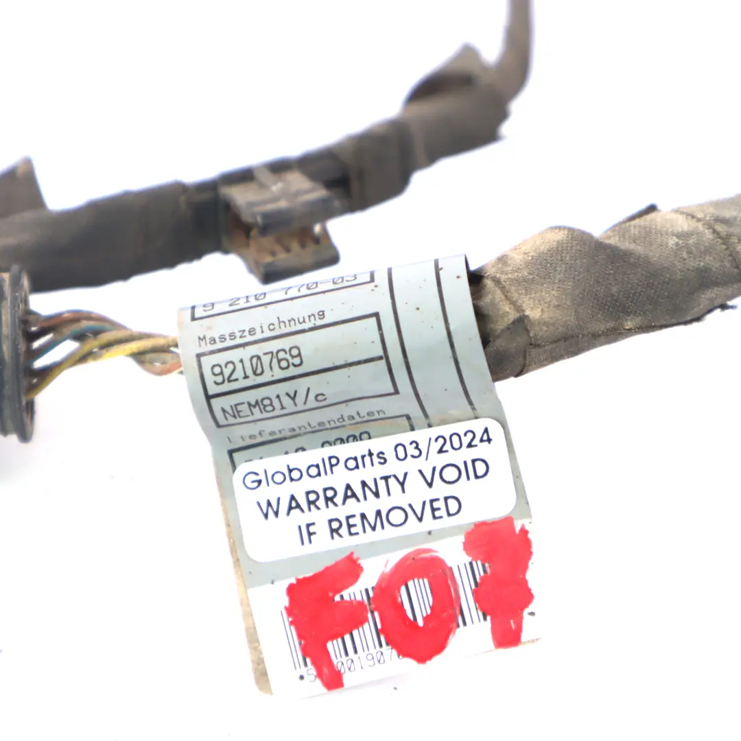  Parking Sensor Wiring BMW F07 Front Bumper PDC Loom Cable Harness - SKU 9210770 - Part number 9210770