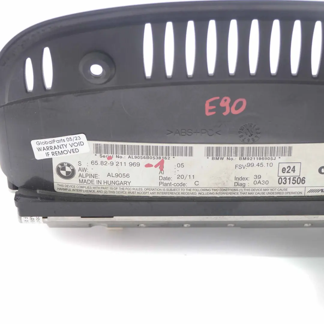  £BMW E60 E61 E90 E91 LCI Schermo del display 8,8" Monitor Sat Nav - SKU 9211969-1 - Numero di parte 9211969