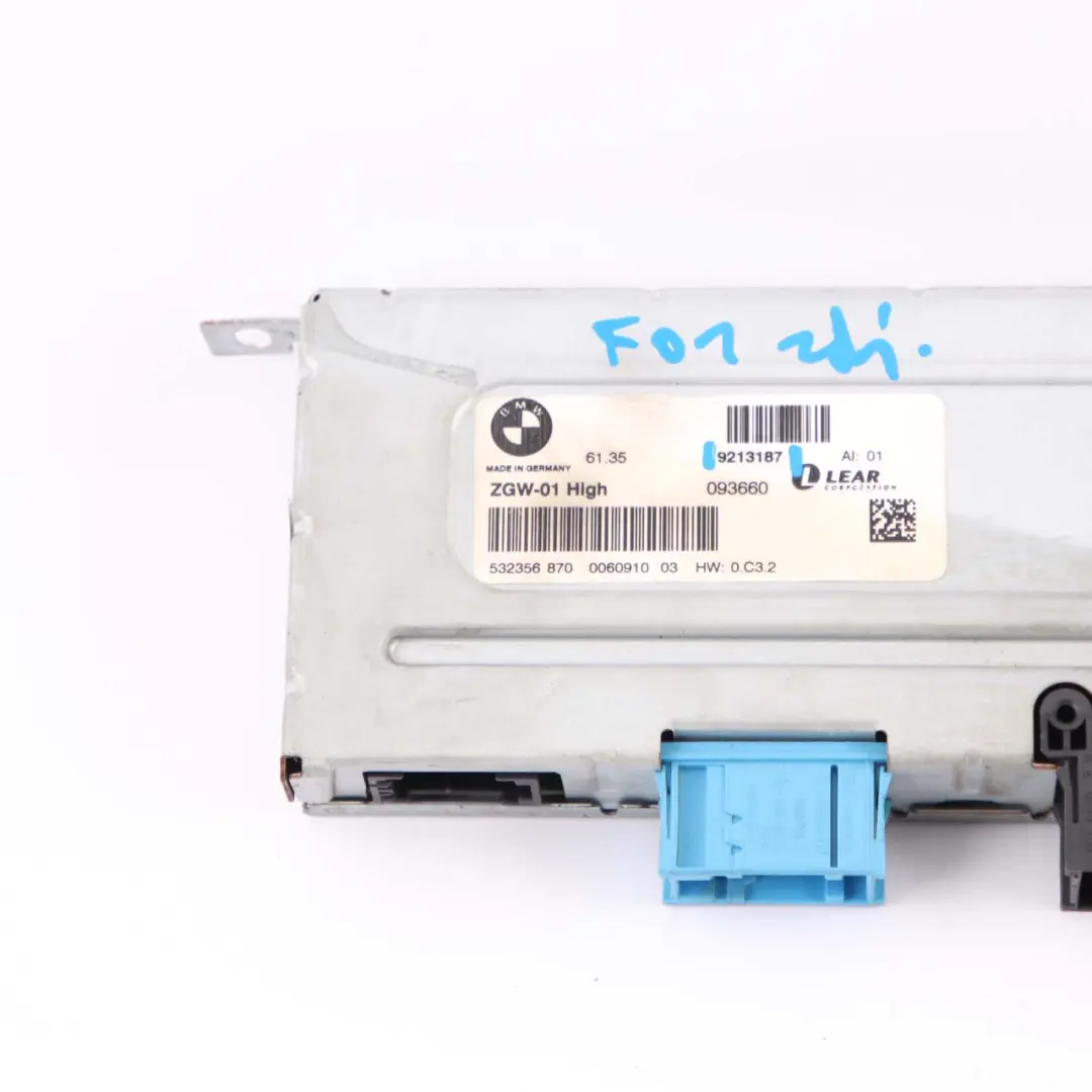 Karosserie Steuergerät BMW F10 F11 F12 Modul ZGW-01 Zentrales Gateway - SKU 9213187 - Teilenummer 9213187