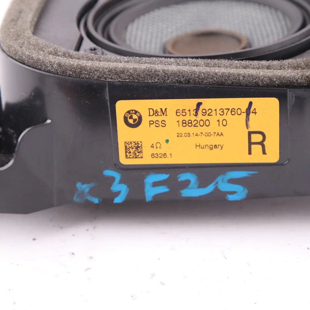 BMW F25 Audio Altavoz Pilar D Hi-Fi Tweeter Harman/Kardon Derecho - SKU 9213760 - Número de pieza 9213760