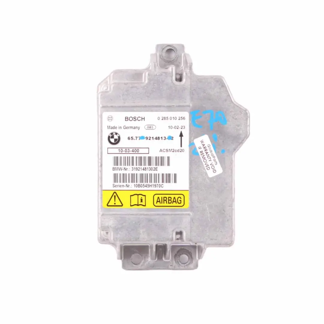 Sicherheits-Airbag-Steuergerät-Modul ECU X6 E71 Bosch für BMW X5 E70 mit Teilenummer 9171948 BMW X5 E70 Sicherheits-Airbag-Steuergerät-Modul ECU X6 E71 Bosch - SKU 9214813 - Teilenummer 9171948