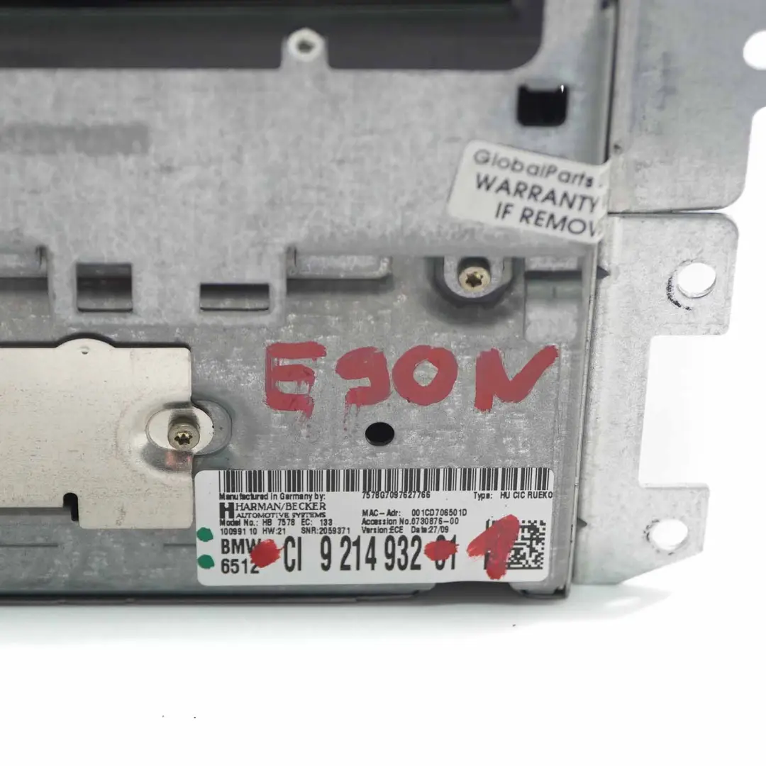BMW E81 E87 E90 LCI Professional Sistema Navigazione Auto Computer CIC Unità - SKU 9214932-1 - Numero di parte 9214932