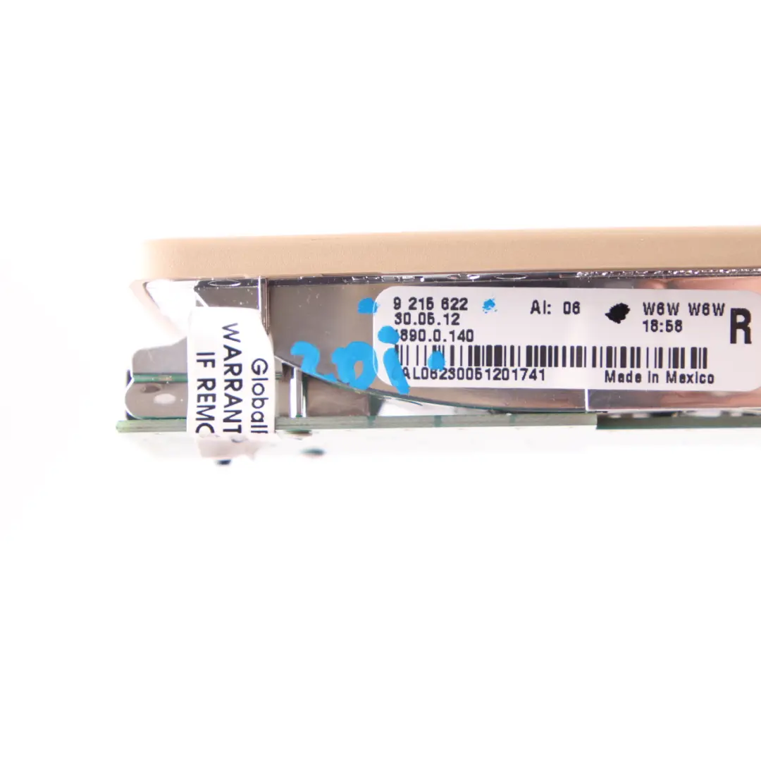 Luz Lectura Interior Derecho Lámpara Savannabeige para BMW F11 X3 F25 con número de pieza 9215622 BMW F11 X3 F25 Luz Lectura Interior Derecho Lámpara Savannabeige - SKU 9215622 - Número de pieza 9215622