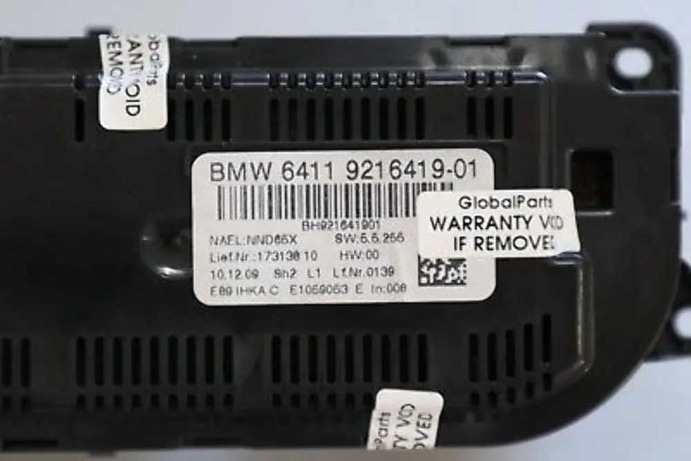 BMW Z4 Series E89 Cabrio Roadster Automatic A/C Air Conditioning Control - SKU 9216419 - Part number 9216419