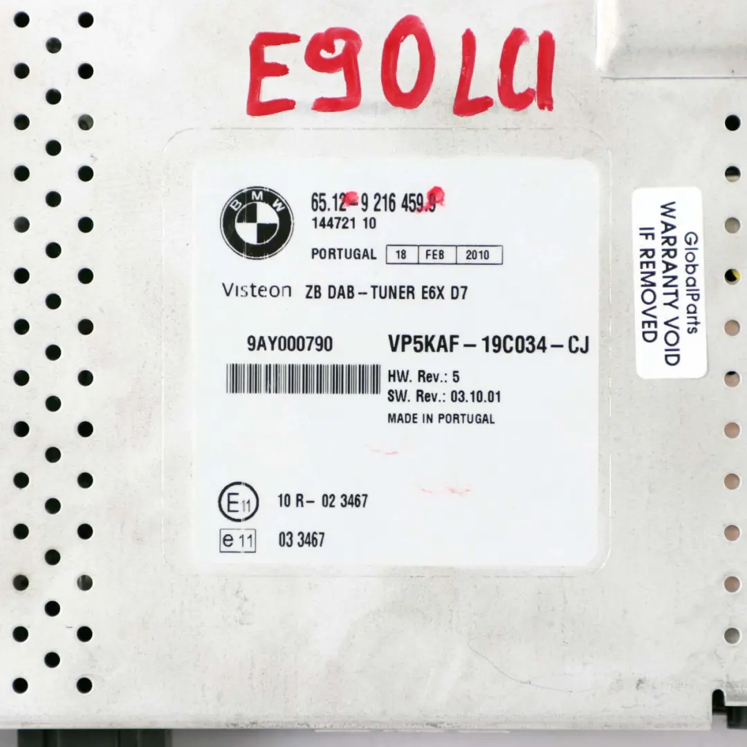 DAB Radio Tuner Module pour BMW 1 3 5 E60 E81 E87 E90 E91 Mini R55 R56 à propos du numéro de pièce 9216459 BMW 1 3 5 E60 E81 E87 E90 E91 Mini R55 R56 DAB Radio Tuner Module - SKU 9216459 - Numéro de pièce 9216459