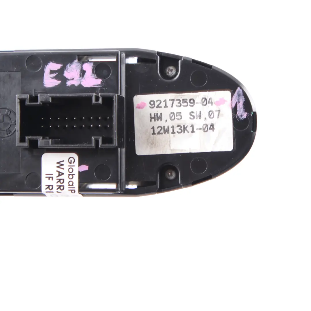 Lève-vitre Unité commutation Régulateur fenêtre côté conducteur pour BMW E92 à propos du numéro de pièce 9217359 BMW E92 Lève-vitre Unité commutation Régulateur fenêtre côté conducteur - SKU 9217359-1 - Numéro de pièce 9217359