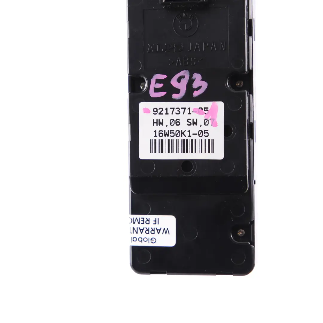 BMW E93 E89 Z4 1 Plegado Eléctrico Lado Conductor Negro - SKU 9217371-1 - Número de pieza 9217371