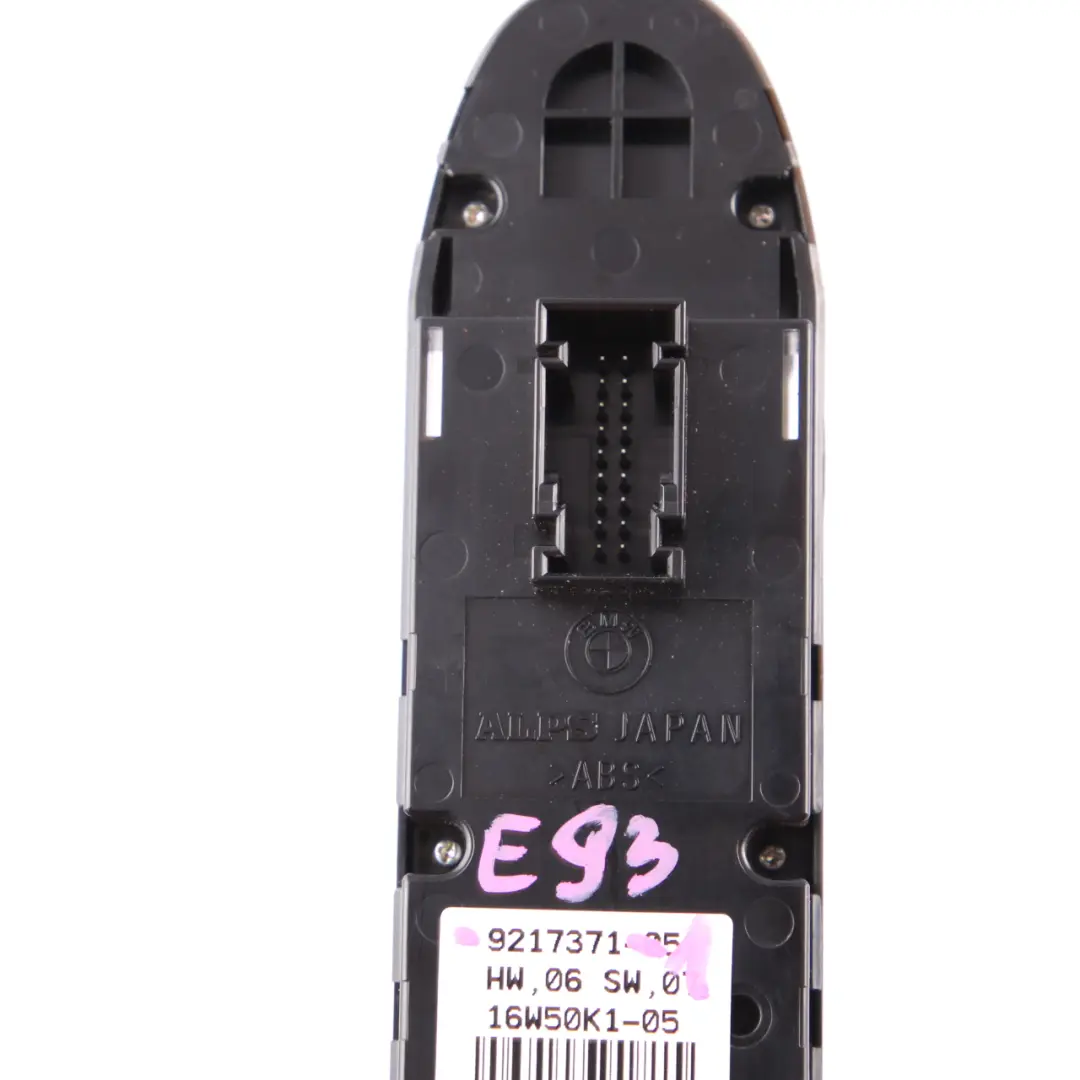  Window Lifter Switch BMW E93 E89 Z4 1 Driver's Side Power Fold Black - SKU 9217371-1 - Part number 9217371