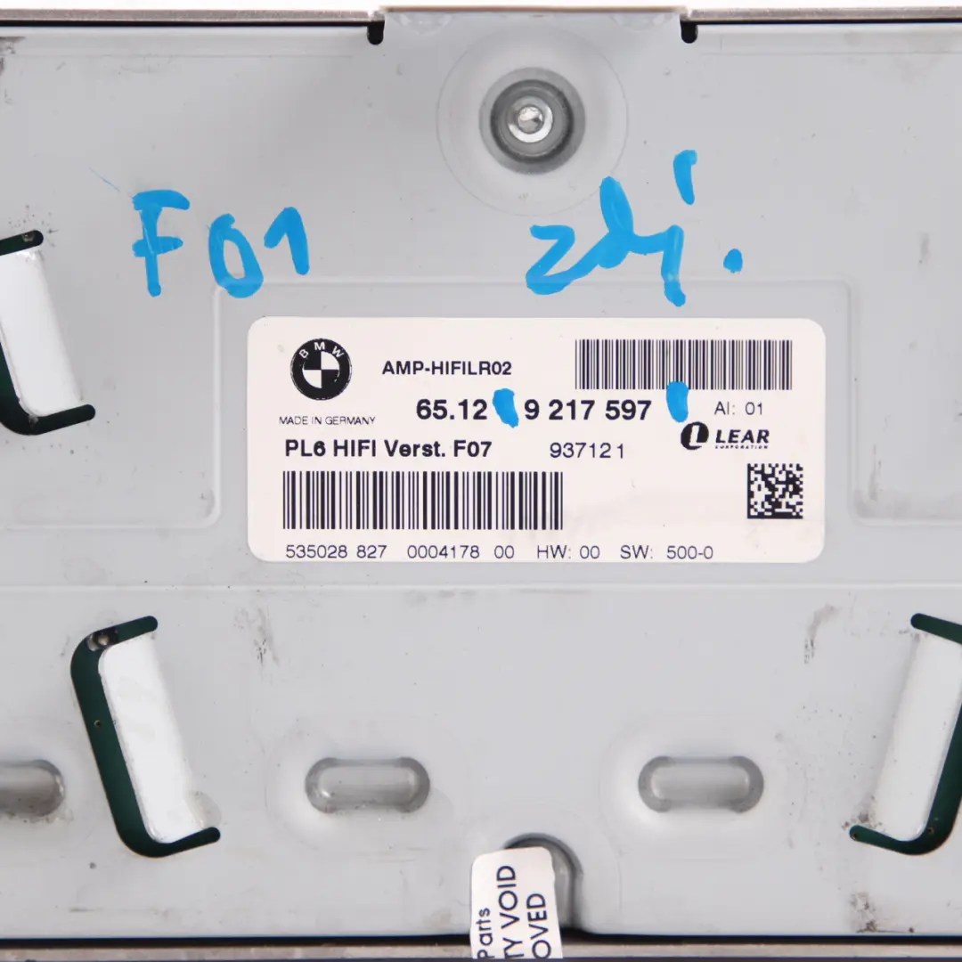 Audio Amplifier BMW F01 F02 F07 Top PL6 HIFI AMP-HIFILR02 Unit to with Part number 9217597 Audio Amplifier BMW F01 F02 F07 Top PL6 HIFI AMP-HIFILR02 Unit - SKU 9217597 - Part number 9217597
