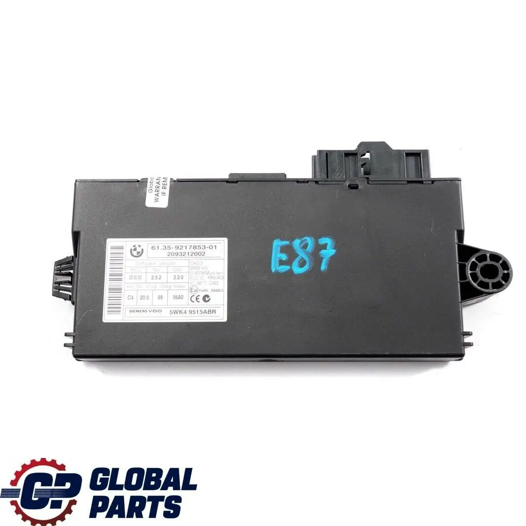 CAS 3 ECU Control Unit Key Reading Module to BMW 1 3 5 Series E60 E87 E90 with Part number 9217853 BMW 1 3 5 Series E60 E87 E90 CAS 3 ECU Control Unit Key Reading Module - SKU 9217853 - Part number 9217853