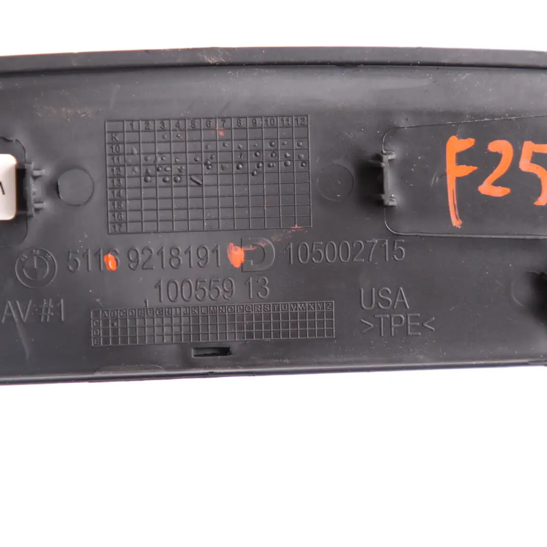 BMW X3 F25 Centre Console Rubber Storage Oddments Tray Insert Mat Rear - SKU 9218191 - Part number 9218191