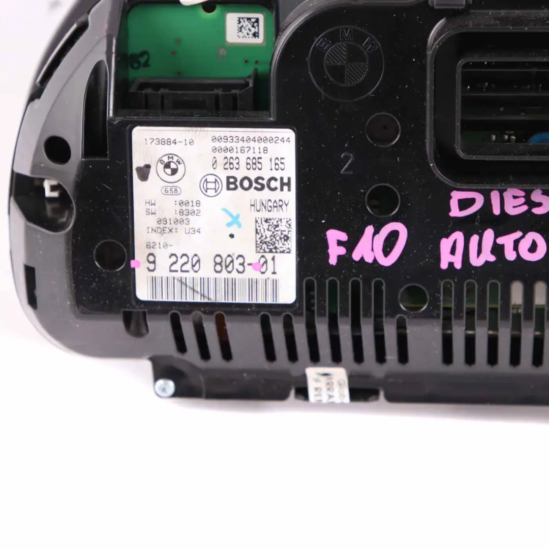 BMW 5 7 F01 F07 GT F10 Diesel Instrument Cluster Speedo Clocks Automatic - SKU 9220803 - Part number 9220803