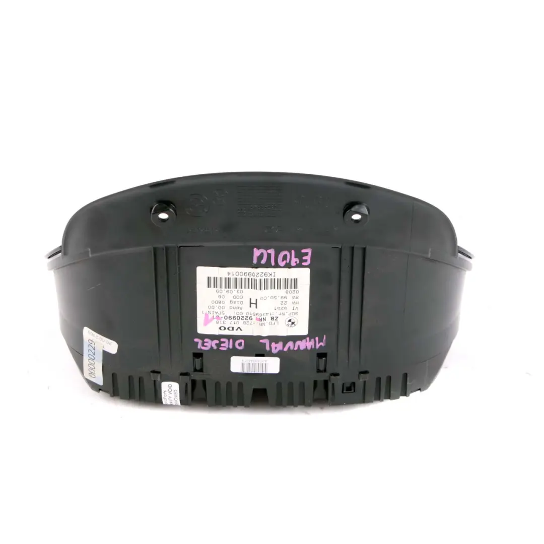 Instrument Speedometer Clocks Manual to BMW E90 E91 E92 LCI 1 Diesel with Part number 9220990 BMW E90 E91 E92 LCI 1 Diesel Instrument Speedometer Clocks Manual - SKU 9220990-1 - Part number 9220990