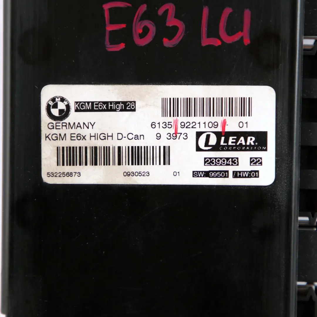 Body Gateway Module KGM E6X High D-Can Lear to BMW 6 Series E63 LCI with Part number 9221109 BMW 6 Series E63 LCI Body Gateway Module KGM E6X High D-Can Lear - SKU 9221109 - Part number 9221109
