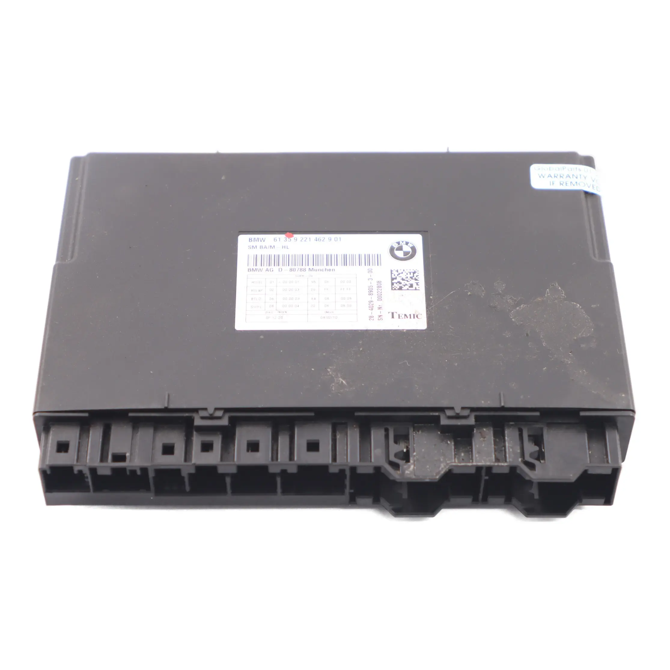 BMW F01 Asiento Delantero Unidad de Control Módulo ECU Izquierda Temic 9221462