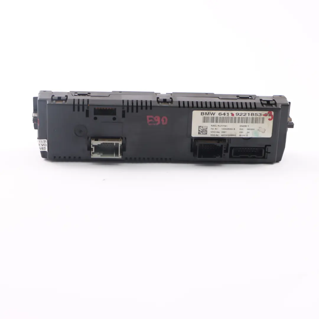  Control Unit BMW E81 E87 E90 E91 E92 Automatic Air Conditioning Module - SKU 9221853-3 - Part number 9221853