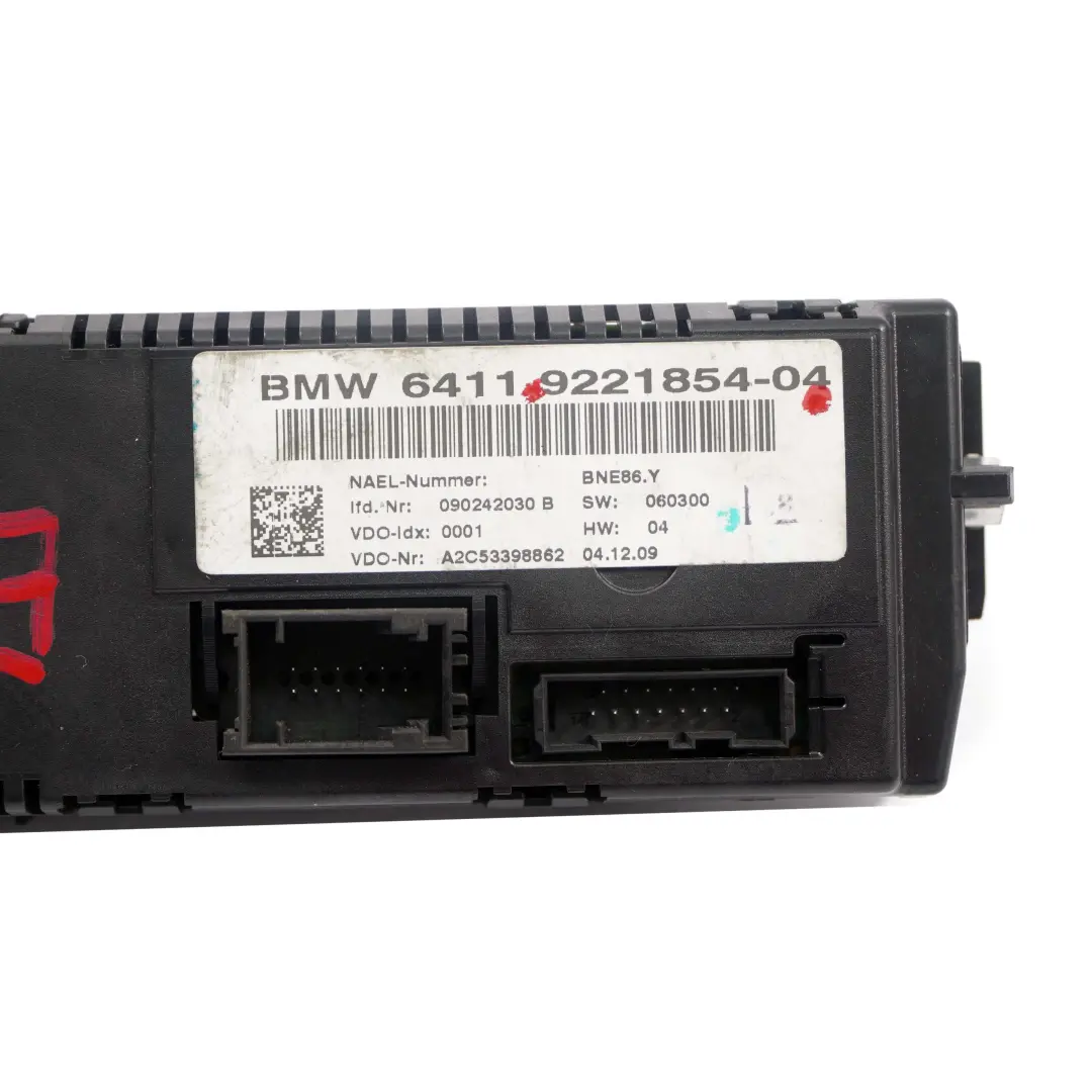 BMW 3 E92 E93 LCI Automatic Heater Air Conditioning A/C Control Panel - SKU 9221854 - Part number 9221854