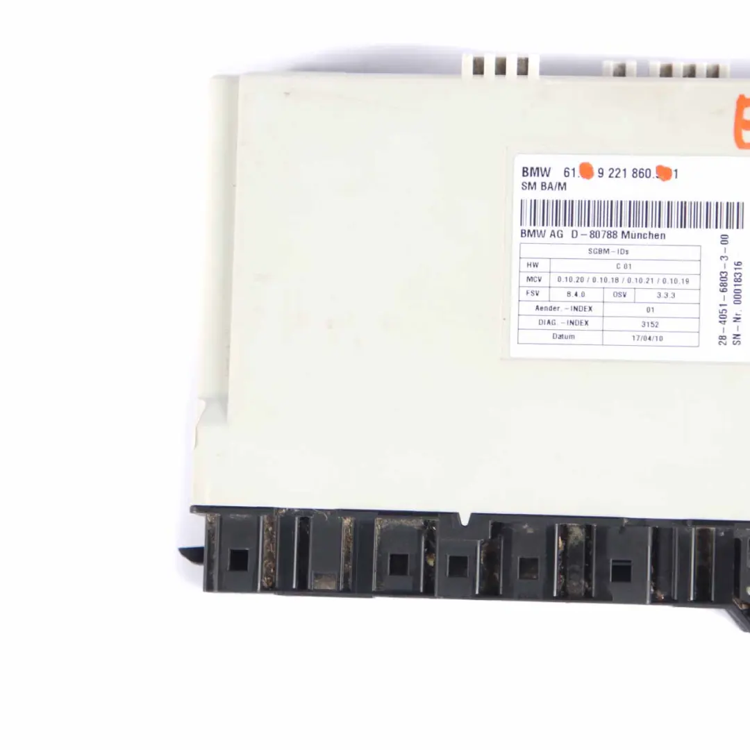 Seat Module BMW E90 E91 E93 LCI Front Left Right N/O/S Control Unit ECU - SKU 9221860 - Part number 9221860