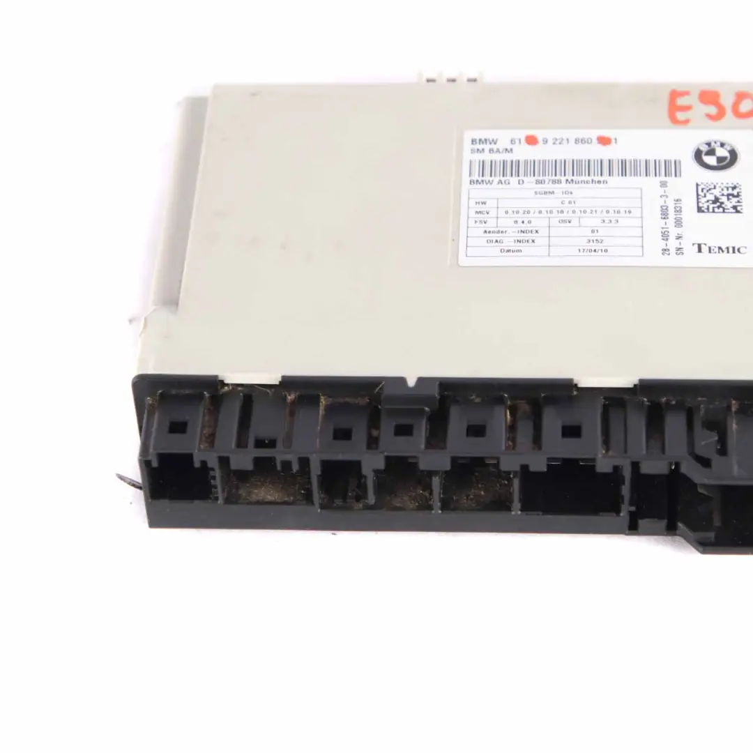Module BMW E90 E91 E93 LCI Front Left Right N/O/S Control Unit ECU to Seat with Part number 9221860 Seat Module BMW E90 E91 E93 LCI Front Left Right N/O/S Control Unit ECU - SKU 9221860 - Part number 9221860
