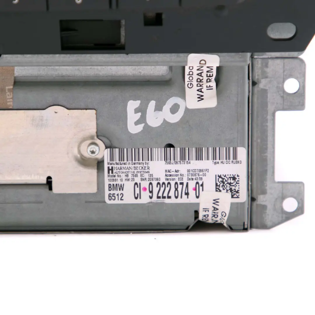 Sistema Professionale CIC Controllore Navigatore Satellitare per BMW E60 E61 con numero di parte 9222874 BMW E60 E61 Sistema Professionale CIC Controllore Navigatore Satellitare - SKU 9222874 - Numero di parte 9222874