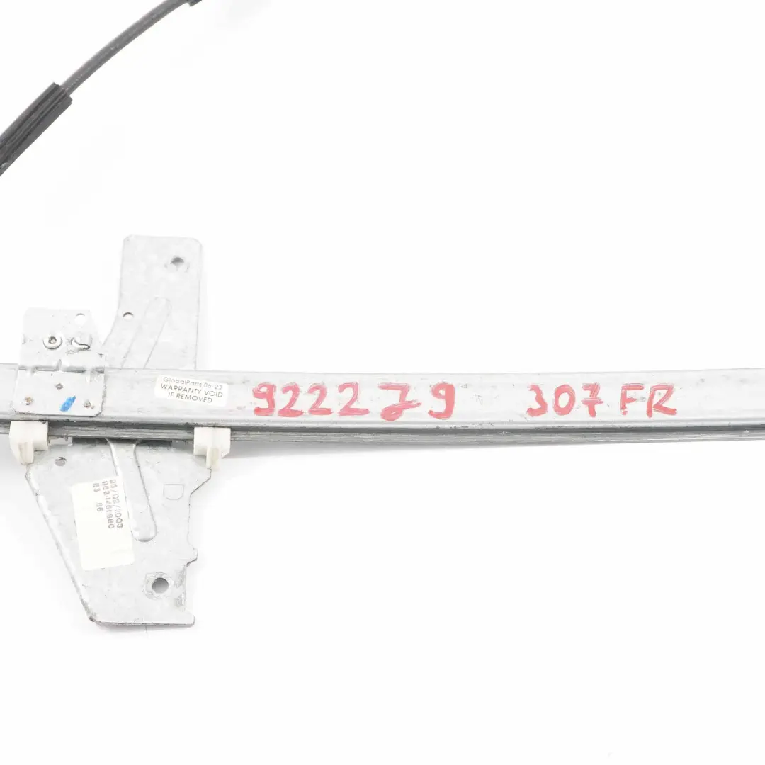 Peugeot 307 Alzacristalli Porta Anteriore Destra Regolatore Meccanismo - SKU 9222J9 - Numero di parte 9222J9