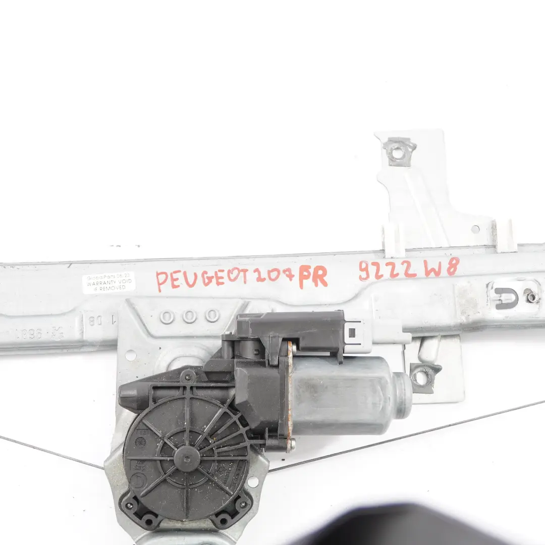 Peugeot 207 Window Lifter Front Door Right O/S Regulator Motor - SKU 9222W8 - Part number 9222W8