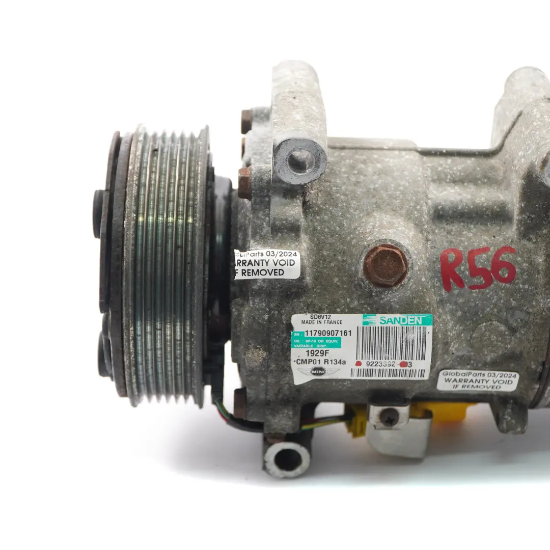 Compressor Mini R56 R55 R57 R60 Air Conditioning A/C RP Compressor to with Part number 9223392 Compressor Mini R56 R55 R57 R60 Air Conditioning A/C RP Compressor - SKU 9223392 - Part number 9223392