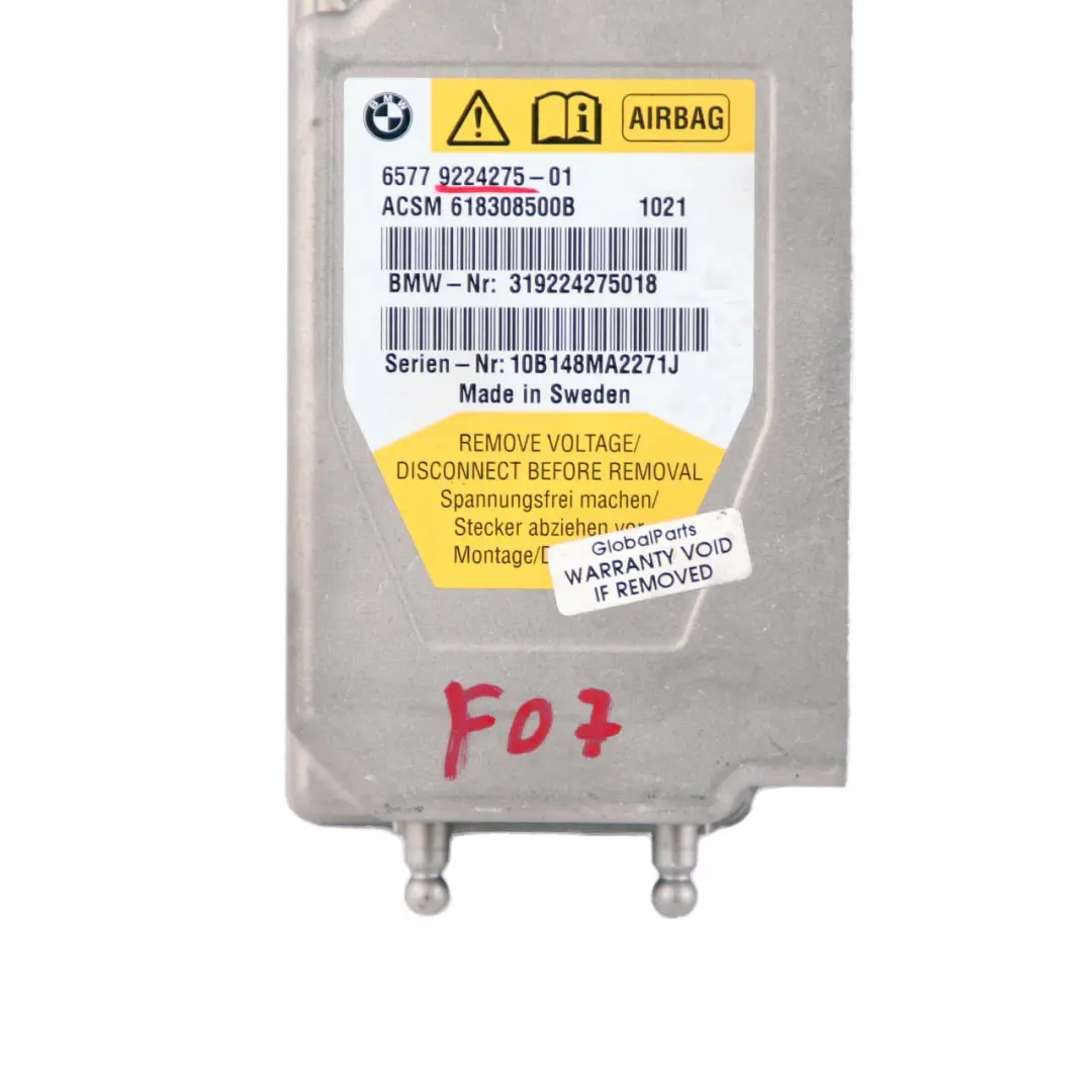 Control Unit Air Module ECU to BMW F01 F02 F07 GT with Part number 9224275 BMW F01 F02 F07 GT Control Unit Air Module ECU - SKU 9224275 - Part number 9224275