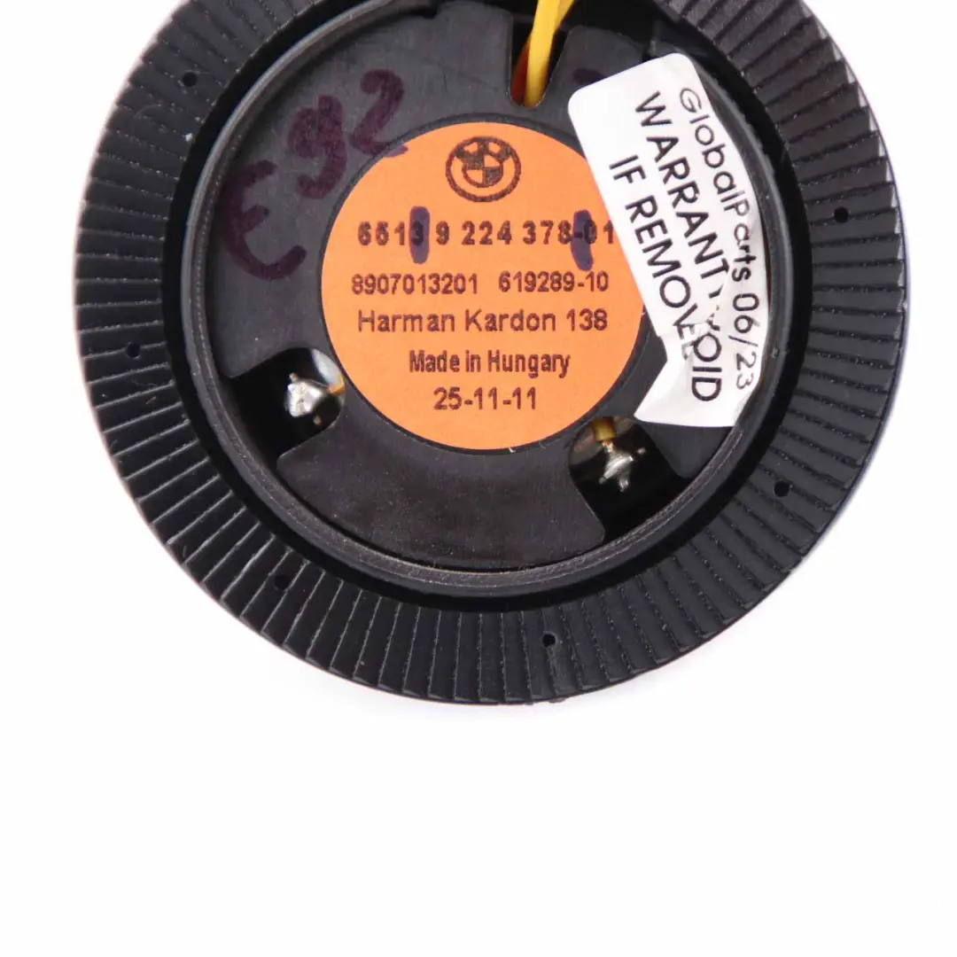  Tweeter Speaker BMW E91 LCI E92 E93 Rear Door Card Harman Kardon Black - SKU 9224378 - Part number 9224378