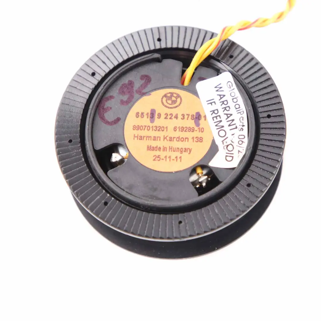  Lautsprecher BMW E91 LCI E92 E93 Hintere Türkarte Harman Kardon Schwarz - SKU 9224378 - Teilenummer 9224378