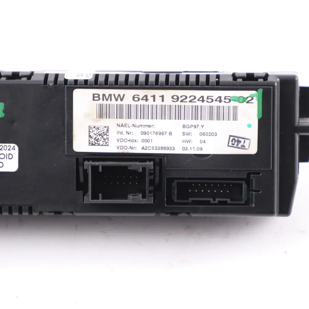BMW 1 3 Series E81 E87 E90 E91 E92 1 Automatic Air Conditioning Control - SKU 9224545-1 - Part number 9224545