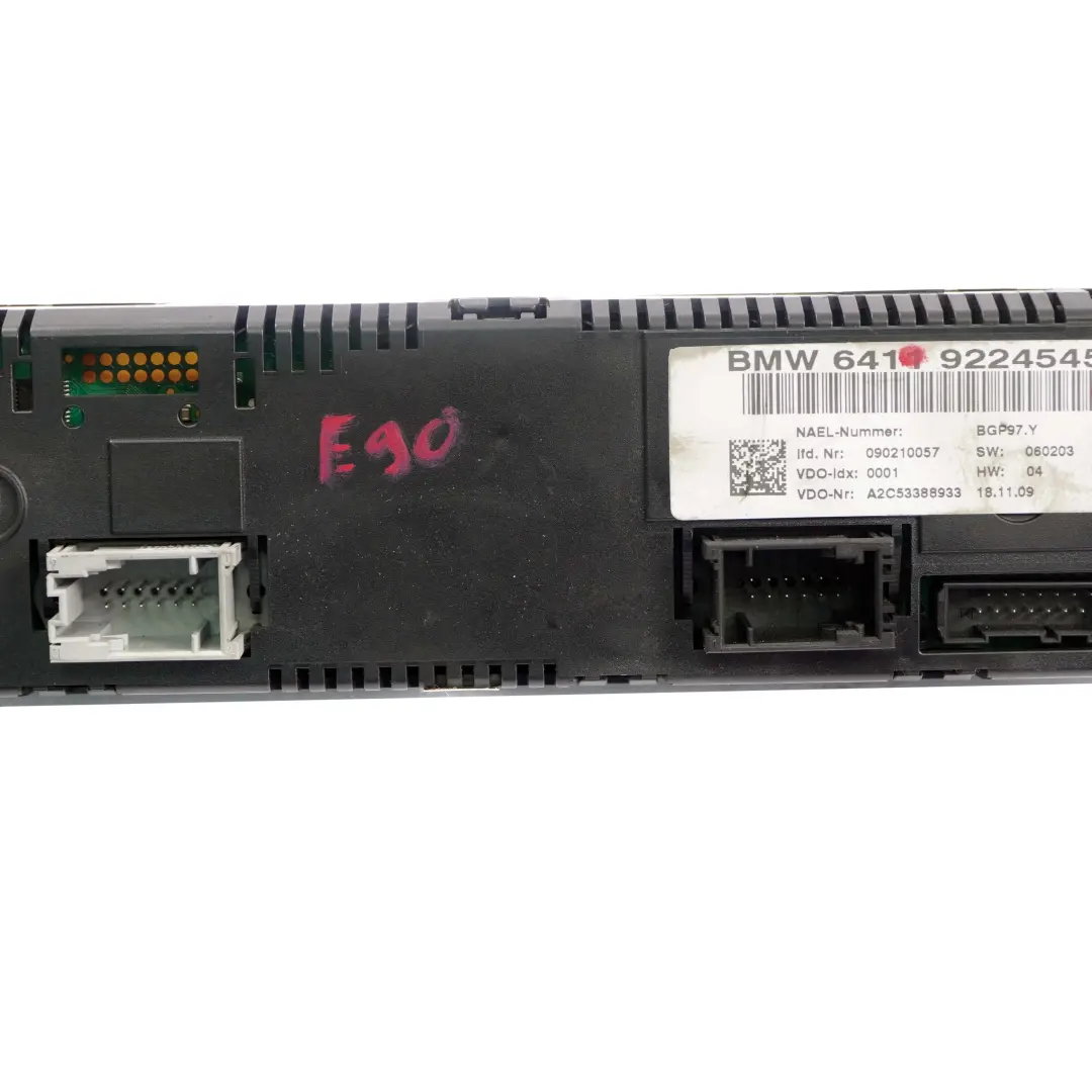 Conditioning Control to BMW E81 E87 E90 E91 E92 1 Automatic Air with Part number 9224545 BMW E81 E87 E90 E91 E92 1 Automatic Air Conditioning Control - SKU 9224545 - Part number 9224545