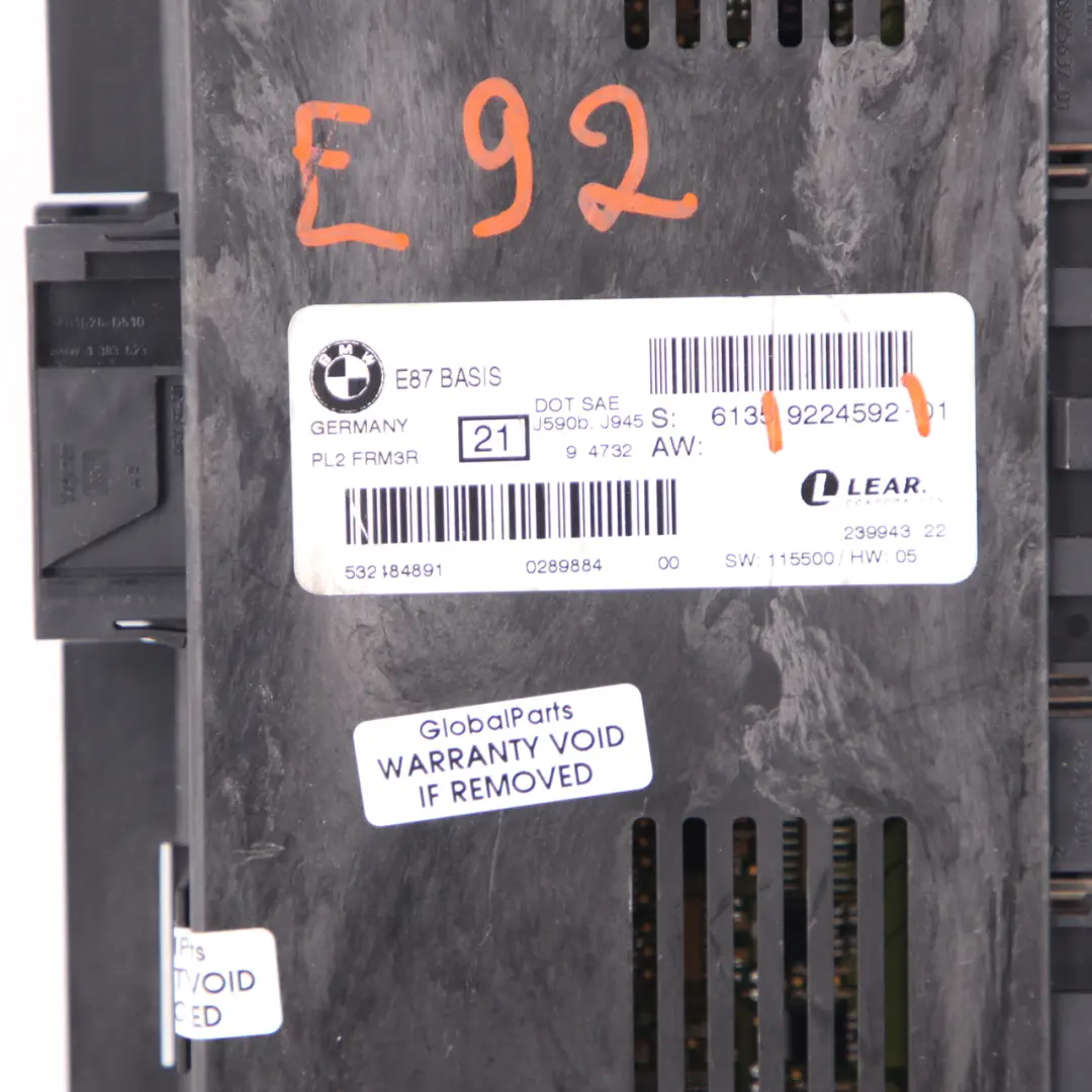 BMW E92 Footwell Light Module Control Unit ECU PL2 FRM3R - SKU 9224592-2 - Part number 9224592