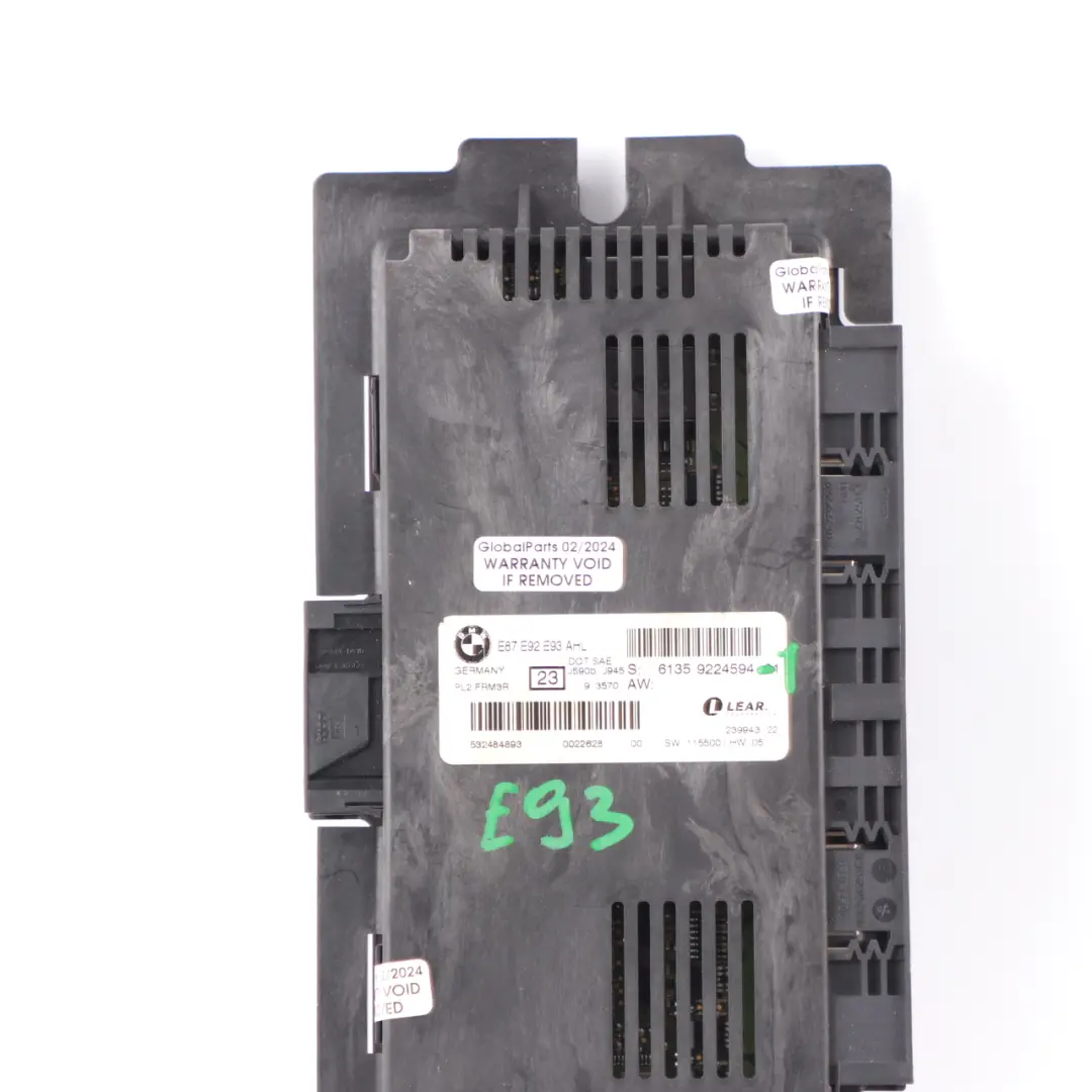 Modulo Unità Controllo Luci Centralina Pedaliera FRM3R PL2 Lear per BMW E93 con numero di parte 9224594 BMW E93 Modulo Unità Controllo Luci Centralina Pedaliera FRM3R PL2 Lear - SKU 9224594-1 - Numero di parte 9224594