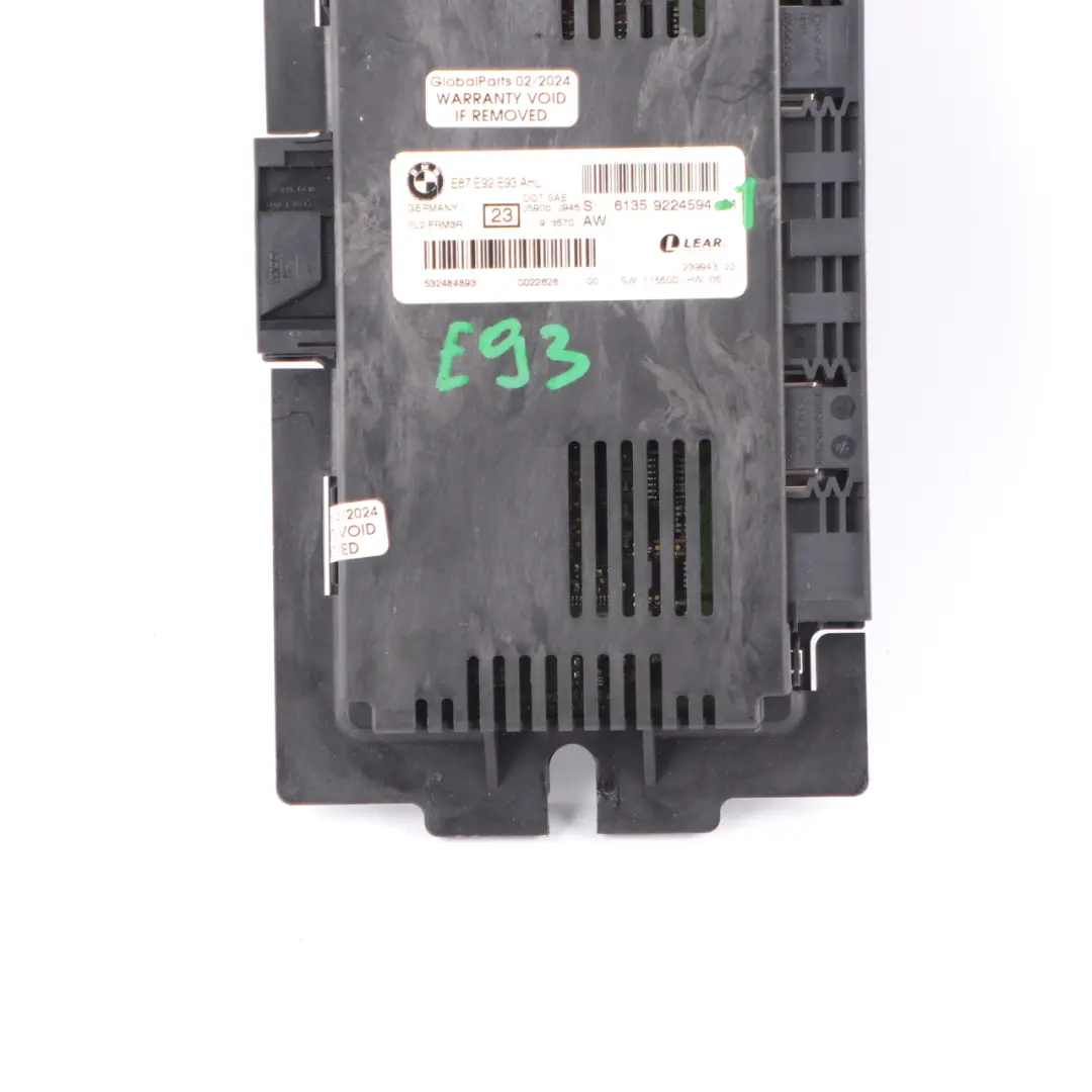 Fußraum ECU Lichtsteuergerät Modul FRM3R PL2 Lear für BMW E93 mit Teilenummer 9224594 BMW E93 Fußraum ECU Lichtsteuergerät Modul FRM3R PL2 Lear - SKU 9224594-1 - Teilenummer 9224594