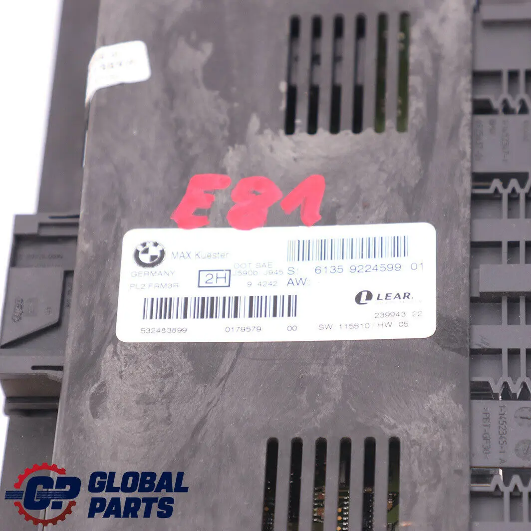 Footwell ECU Light Control Module MAX Kuester FRM3R PL2 to BMW 1 Series E81 with Part number 9224599 BMW 1 Series E81 Footwell ECU Light Control Module MAX Kuester FRM3R PL2 - SKU 9224599 - Part number 9224599