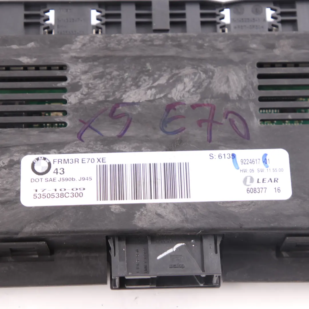 Puits pied ECU Module de commande l'éclairage FRM IIIR Lear pour BMW X5 E70 à propos du numéro de pièce 9224617 BMW X5 E70 Puits pied ECU Module de commande l'éclairage FRM IIIR Lear - SKU 9224617 - Numéro de pièce 9224617