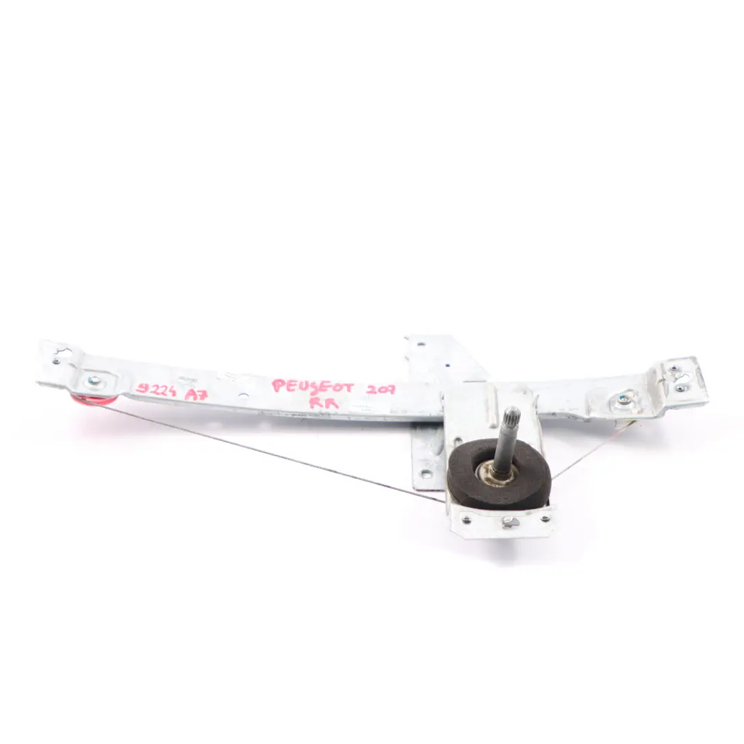 Window Lifter Rear Door Right O/S Regulator Mechanism to Peugeot 207 with Part number 9224A7 Peugeot 207 Window Lifter Rear Door Right O/S Regulator Mechanism - SKU 9224A7 - Part number 9224A7