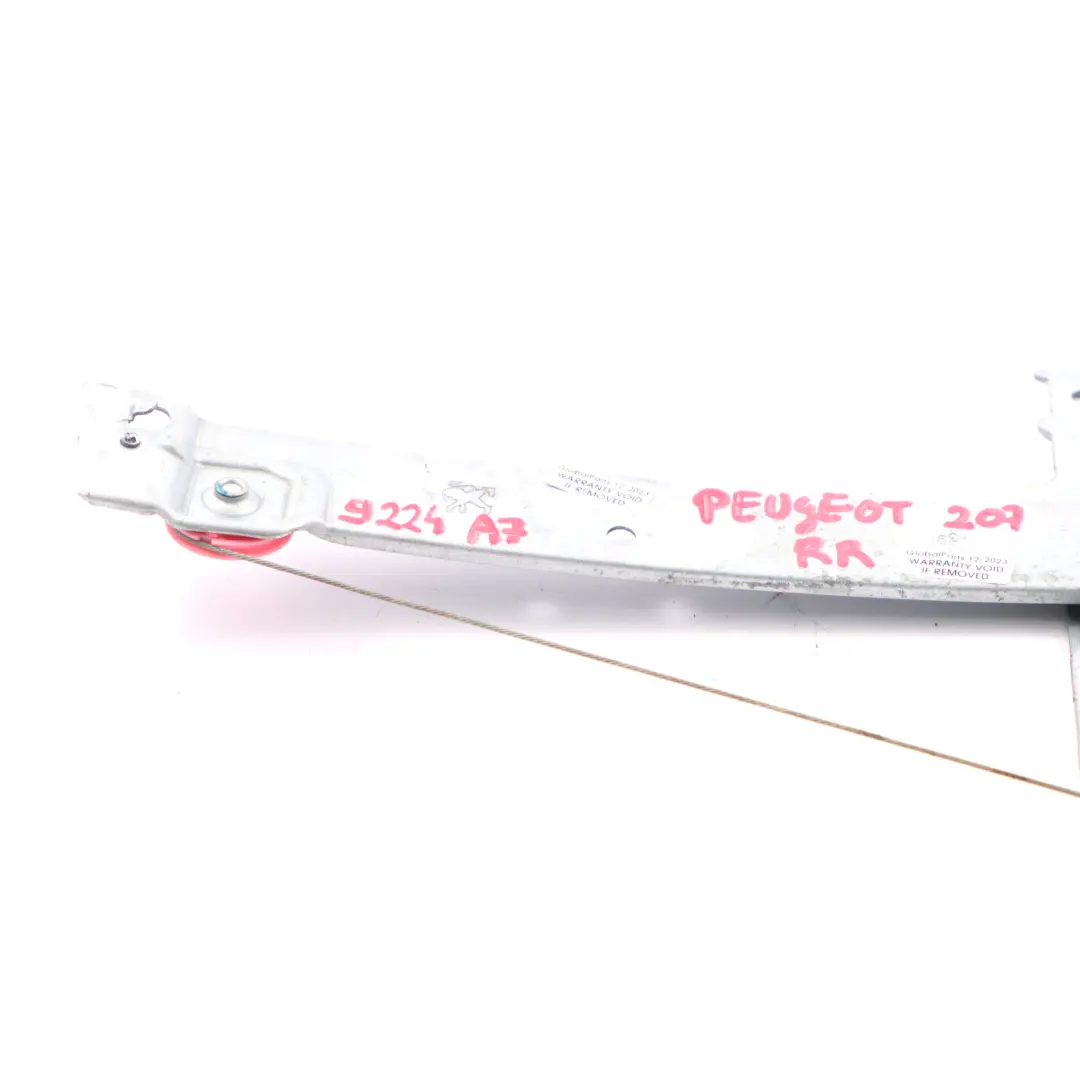 Peugeot 207 Window Lifter Rear Door Right O/S Regulator Mechanism - SKU 9224A7 - Part number 9224A7
